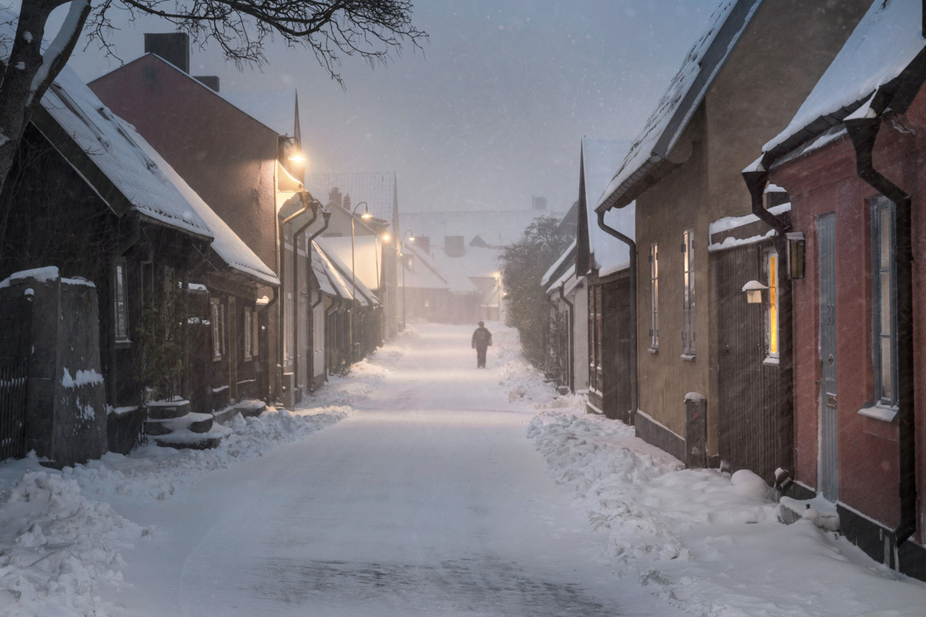 Vinter i Visby på Gotland