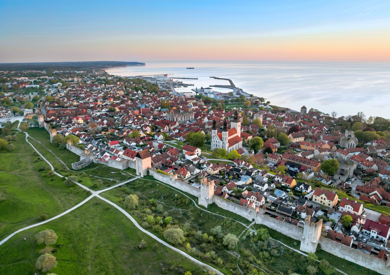 Visby innerstad flygfoto