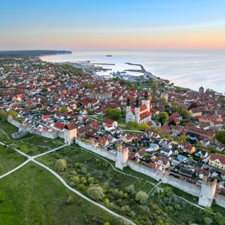 Visby innerstad flygfoto